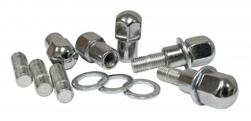 Chrome Nut & Stud Kit, with Flat Washers M12-1.5 - T Dubs V Dubs