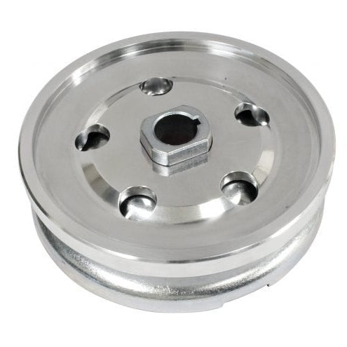 EMPI Complete Alternator / Generator Pulley, Polished Outer Half with Metal Inner - T Dubs V Dubs